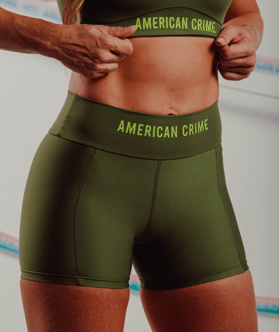 short amrc front bosky green and neon