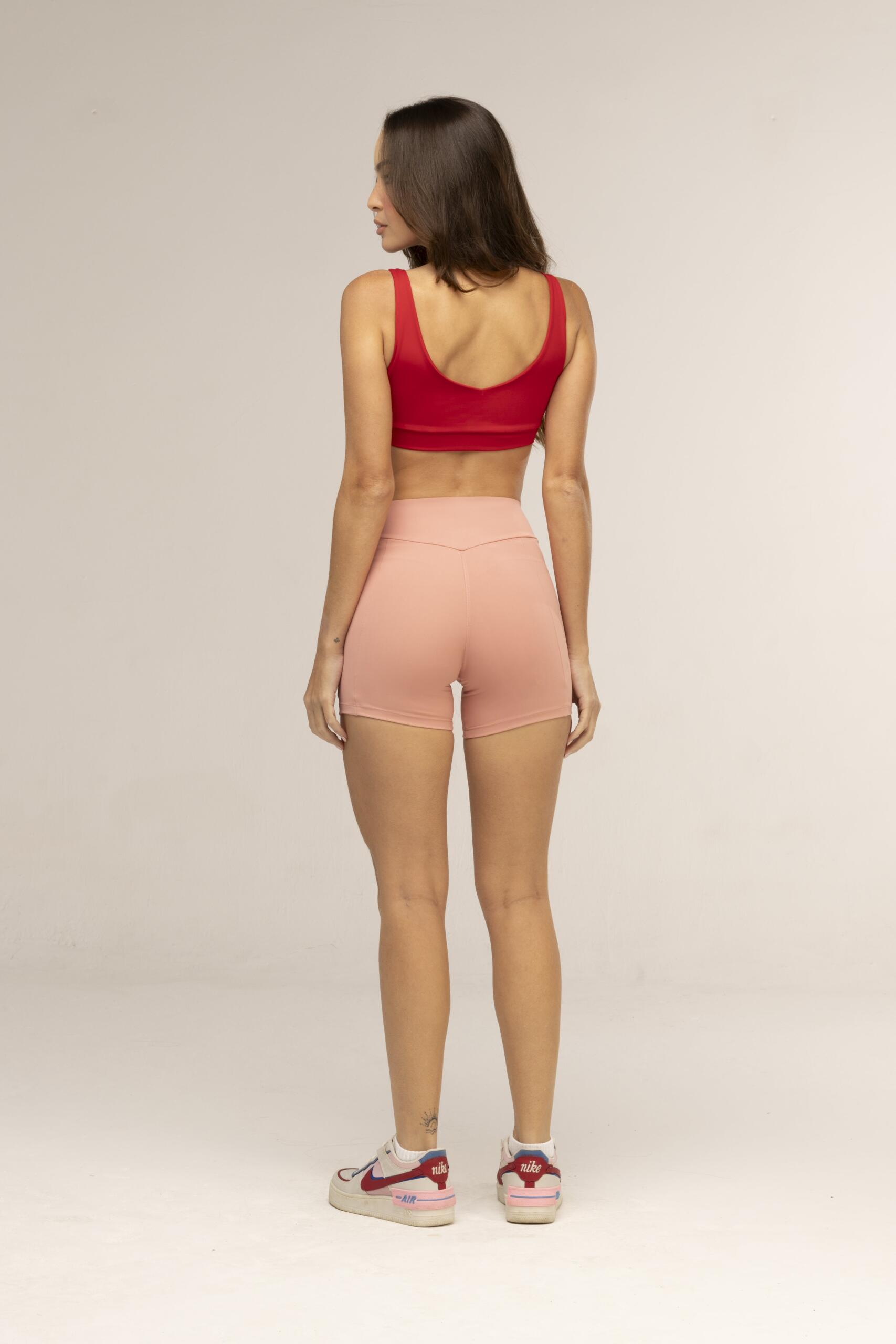 Top Deep V Scarlet Red And Peach 2-min