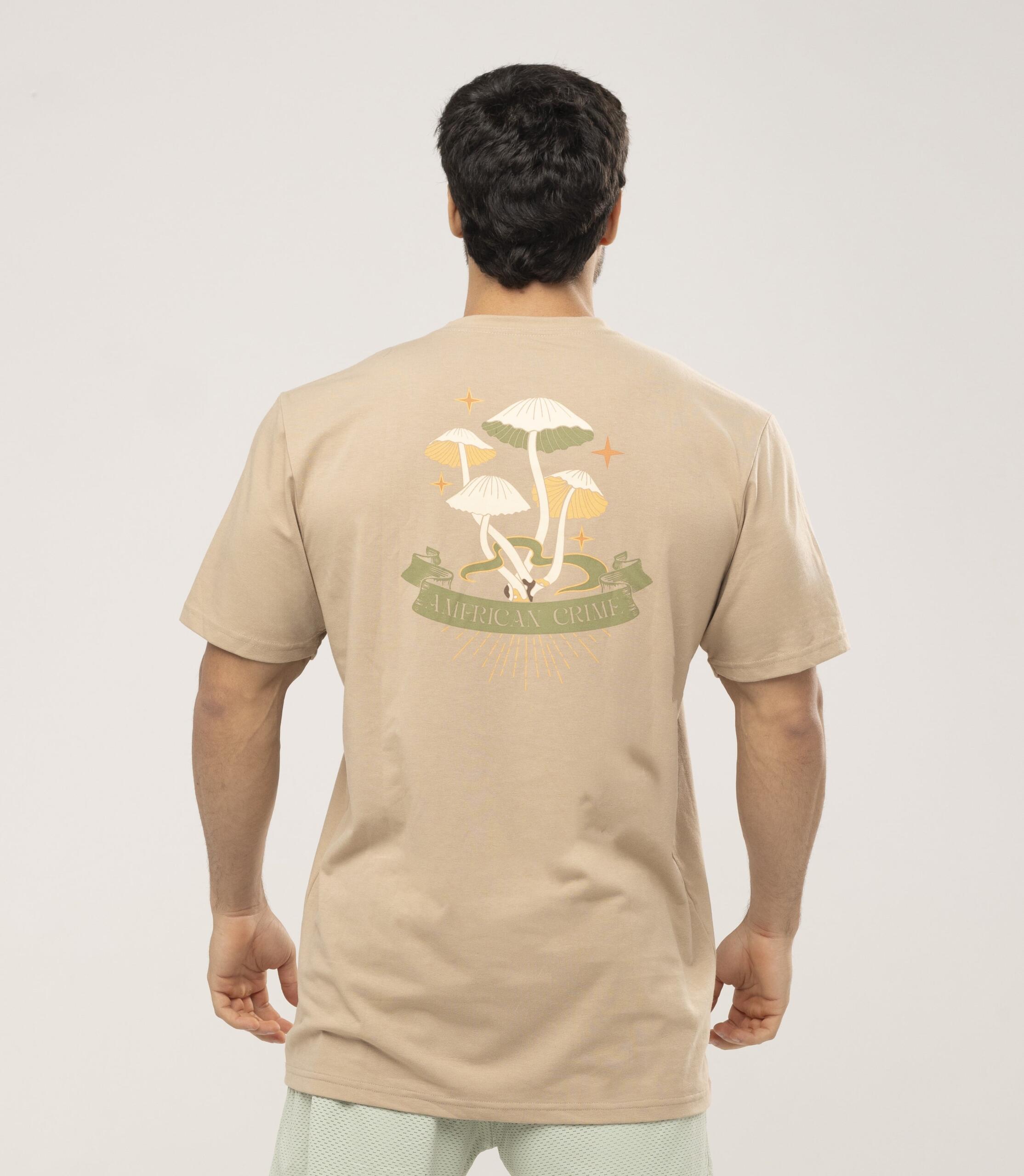 ok perto costa- camiseta bege cogumelo